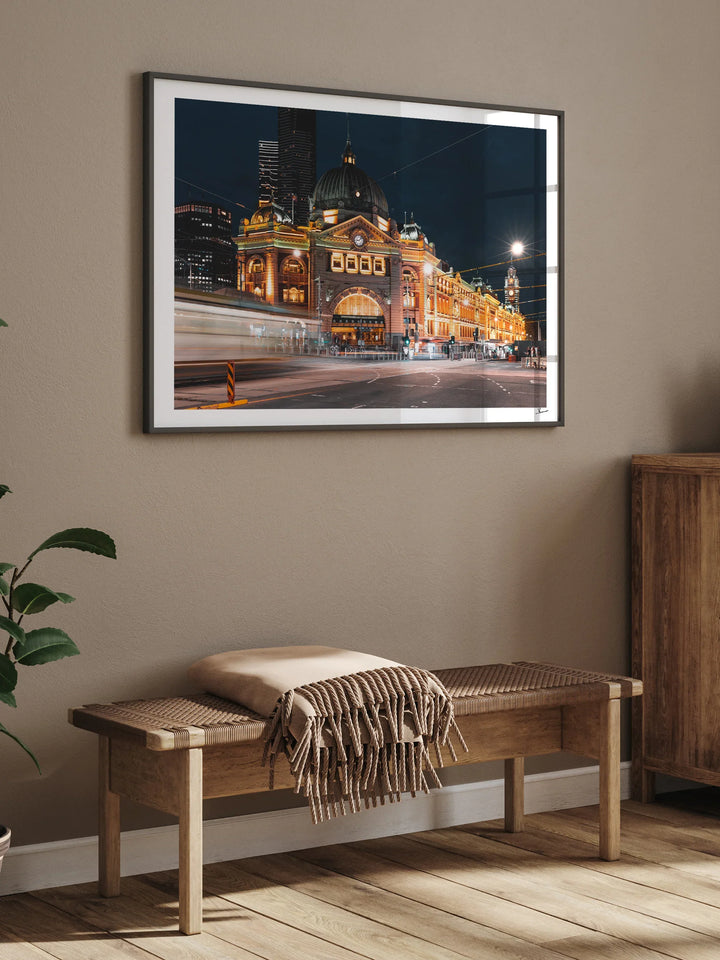 Flinders Street Station (night time) - Wall Art Print