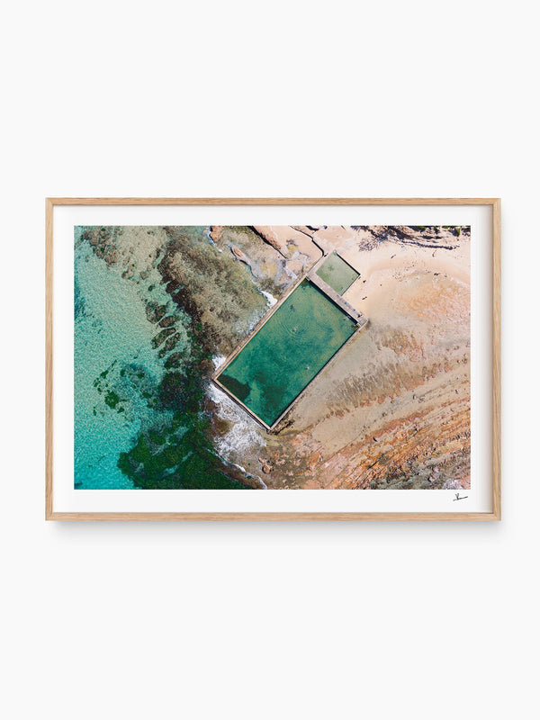 Bulli Rock Pool — wall art print in Classic Raw Wood frame · Australia Unseen