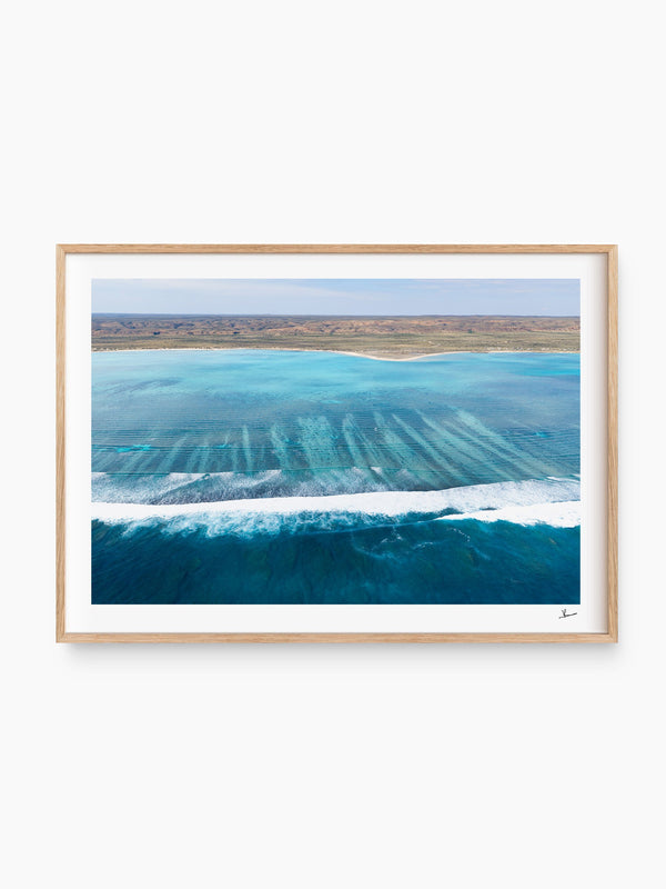 Ningaloo Reef — wall art print in Classic Raw Wood frame · Australia Unseen