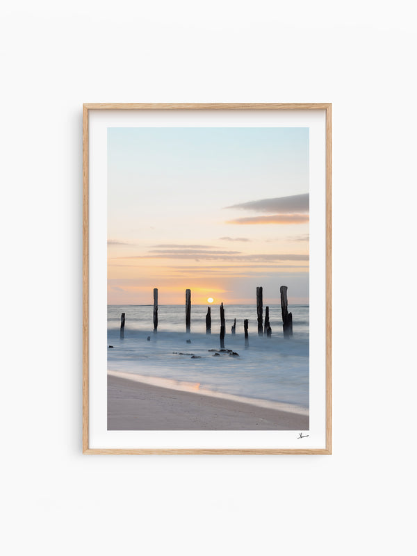 Port Willunga Jetty Pylons 03 – South Australia Wall Art Print
