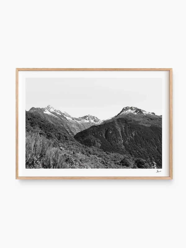 Routeburn Range – Black and White New Zealand Wall Art Print