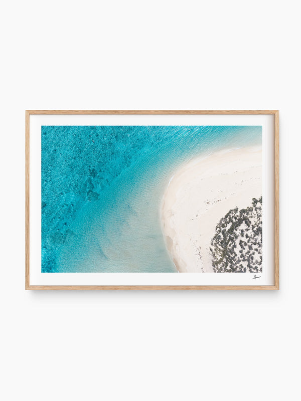 Sand Curve — wall art print in Classic Raw Wood frame · Australia Unseen