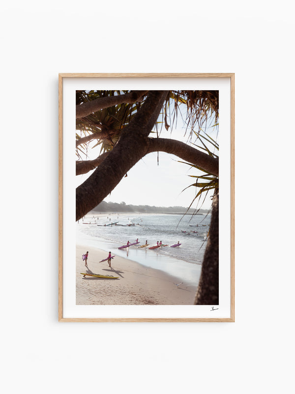 Nippers at Work – Noosa Main Beach Wall Art Print