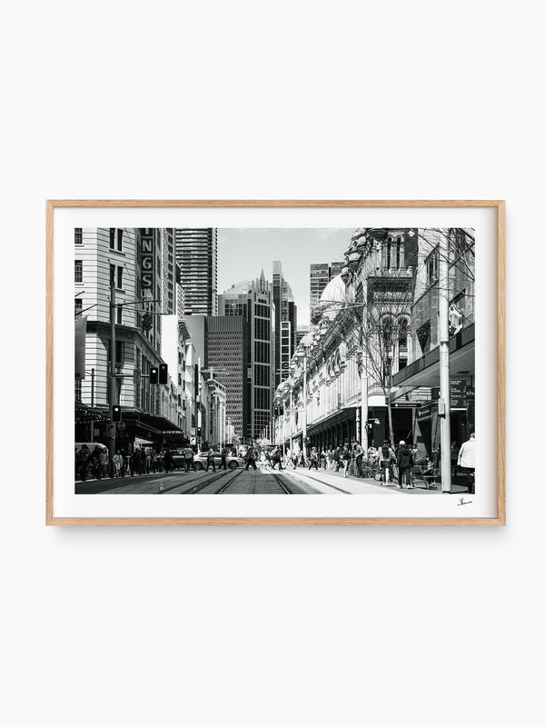 Georges street — wall art print in Classic Raw Wood frame · Australia Unseen