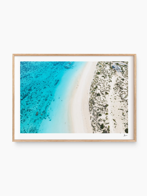 Turquoise Bay — wall art print in Classic Raw Wood frame · Australia Unseen