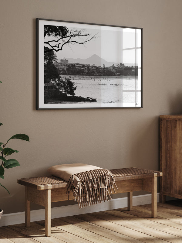 Across the Bay – Noosa Black and White Wall Art Print