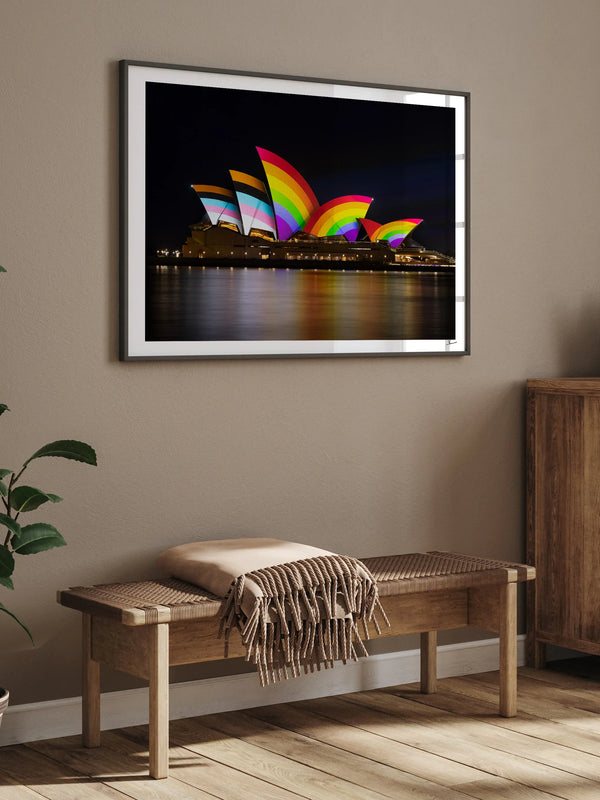 Sydney Opera House Progress Pride Flag - Wall Art Print
