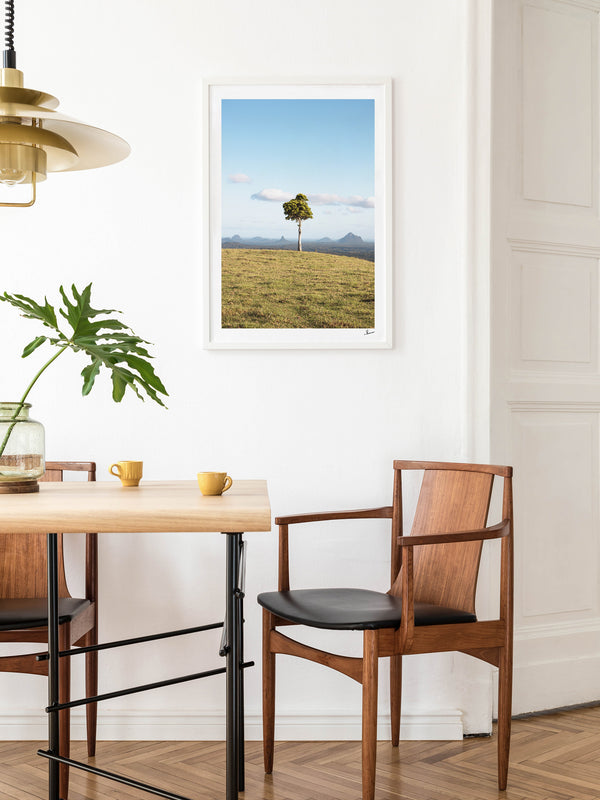 One Tree Hill 02 - Glass House Mountains Wall Art Print