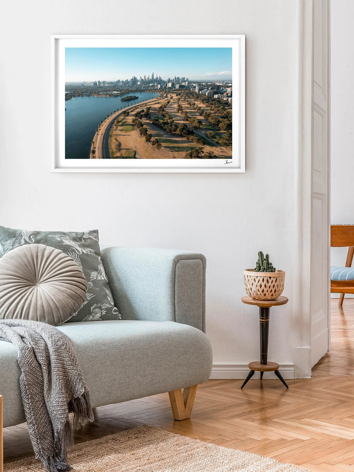Melbourne Skyline 01 - Albert Park Wall Art Print