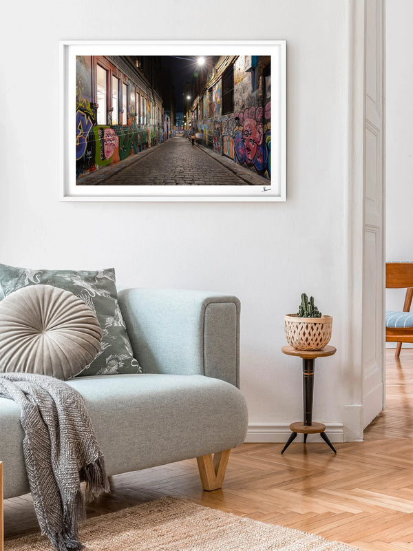 Laneway Lights – Melbourne Street Art Wall Art Print