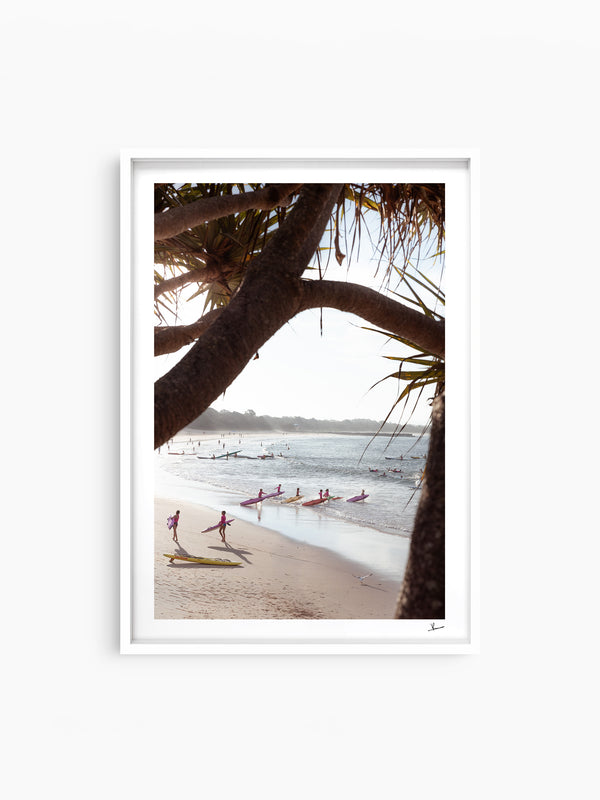 Nippers at Work – Noosa Main Beach Wall Art Print
