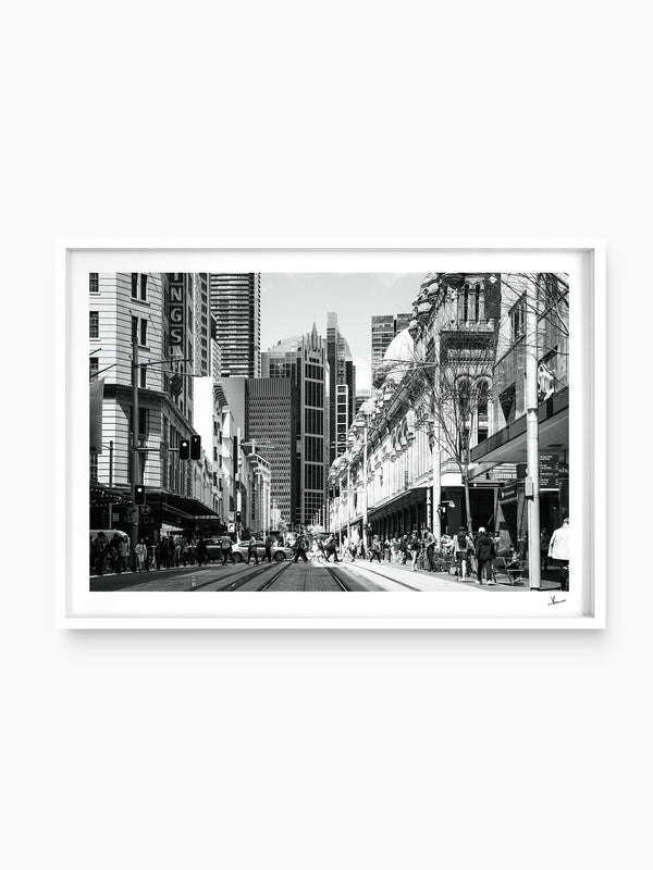 Georges street — wall art print in ShadowBox White frame · Australia Unseen