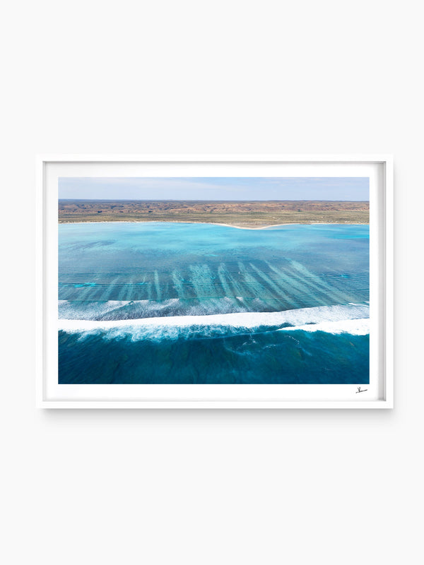 Ningaloo Reef — wall art print in ShadowBox White frame · Australia Unseen
