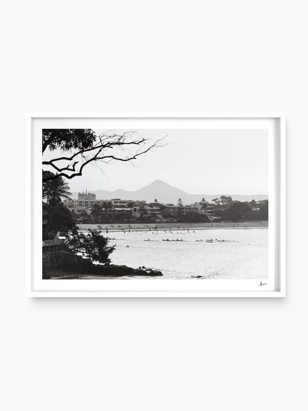 Across the Bay – Noosa Black and White Wall Art Print