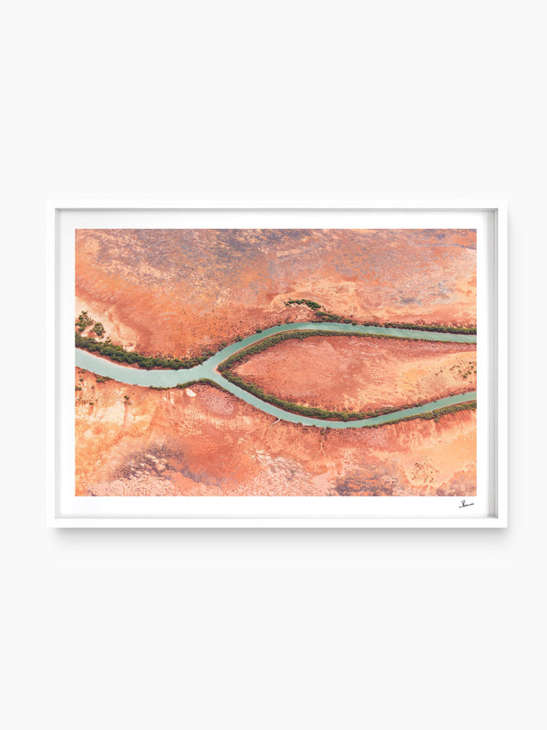 Wishbone — wall art print in ShadowBox White frame · Australia Unseen