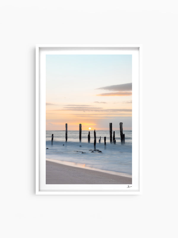 Port Willunga Jetty Pylons 03 – South Australia Wall Art Print