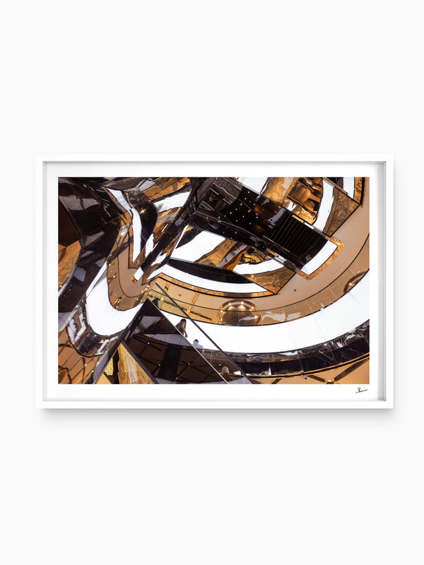 Mirror Atrium — wall art print in ShadowBox White frame · Australia Unseen