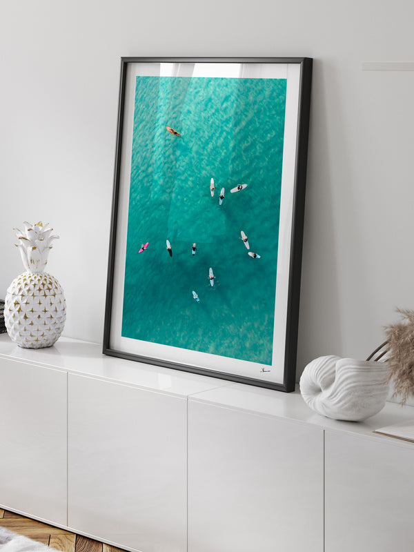 Turquoise Lineup - Bondi Beach Wall Art Print