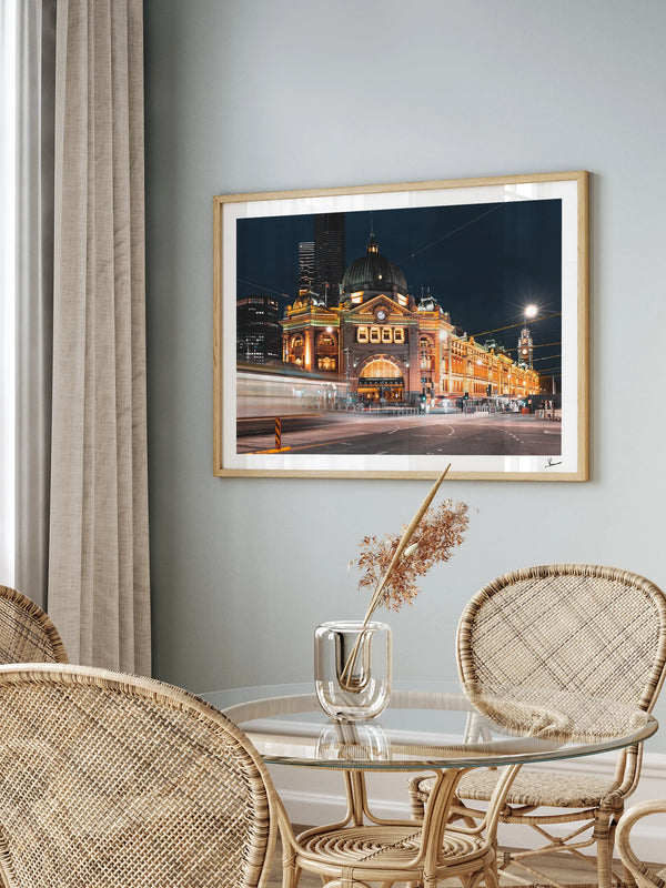 Flinders Street Station (night time) - Wall Art Print