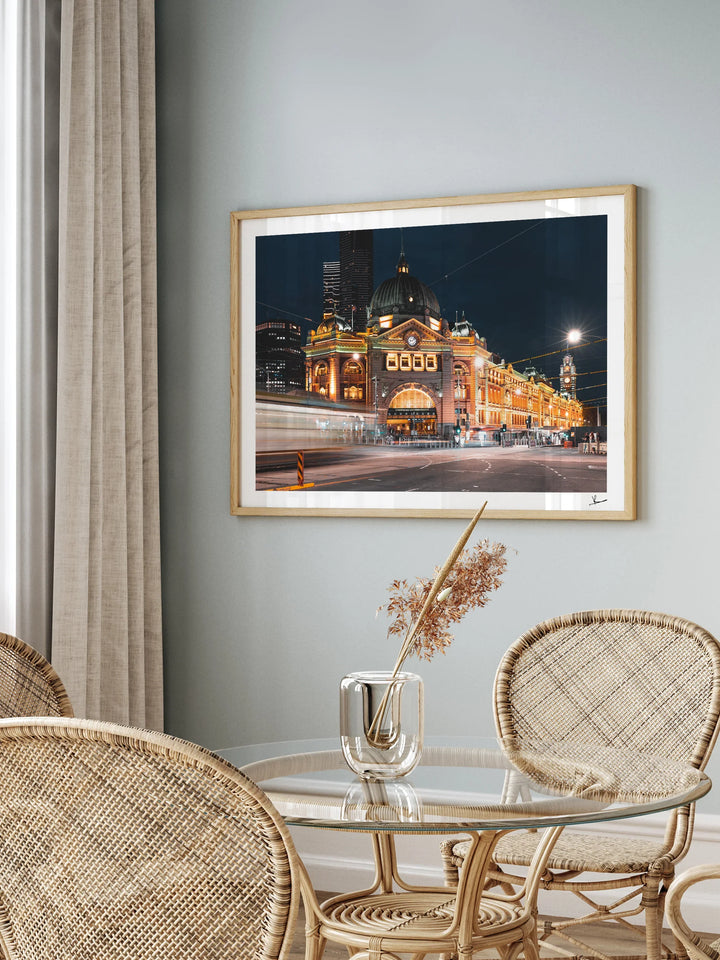 Flinders Street Station (night time) - Wall Art Print