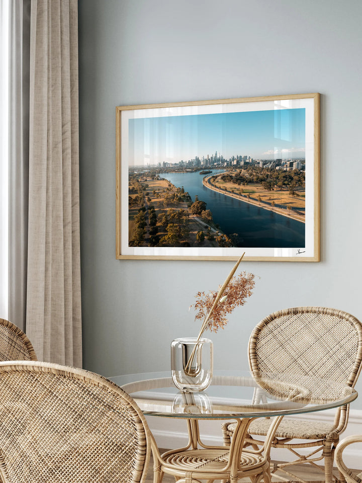 Melbourne Skyline 02 - Albert Park Wall Art Print