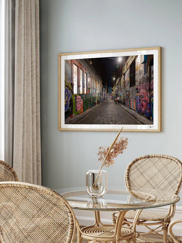 Laneway Lights – Melbourne Street Art Wall Art Print