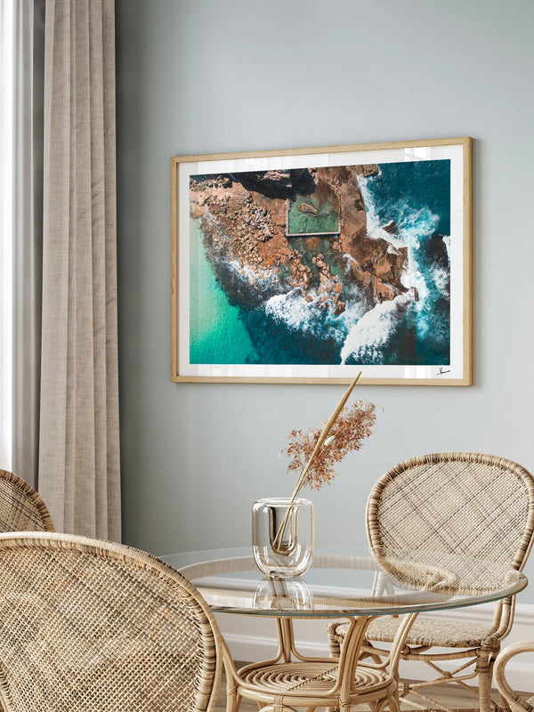 Low Tide Geometry – North Curl Curl Pool Aerial Wall Art Print