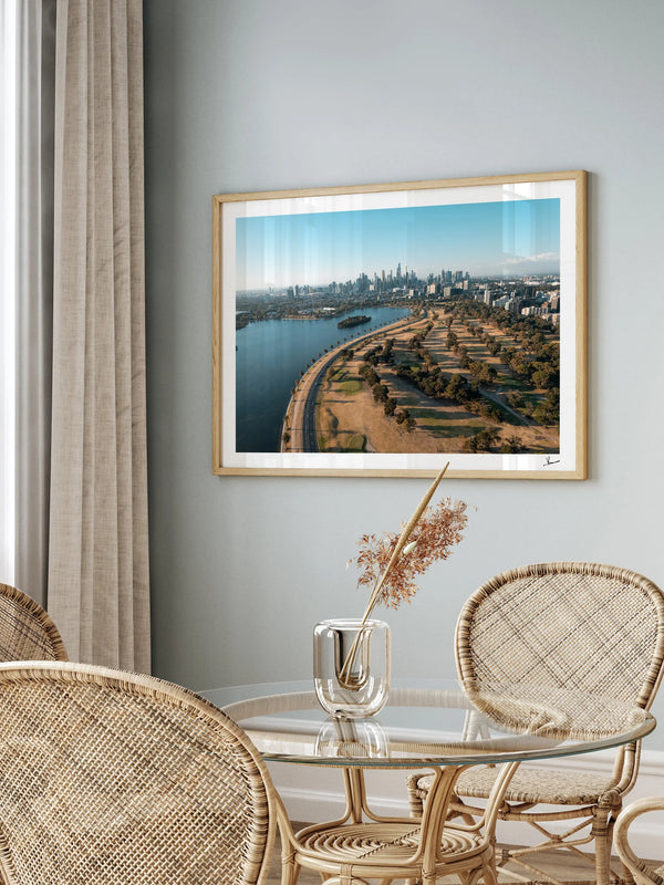 Melbourne Skyline 01 - Albert Park Wall Art Print