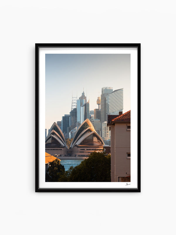 From across the harbour - Sydney — wall art print in ShadowBox Black frame · Australia Unseen