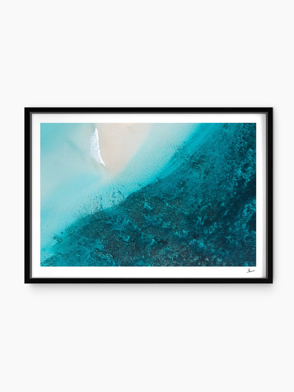 Reef Line — wall art print in ShadowBox Black frame · Australia Unseen