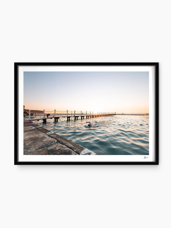 Narrabeen Rock Pool — wall art print in ShadowBox Black frame · Australia Unseen