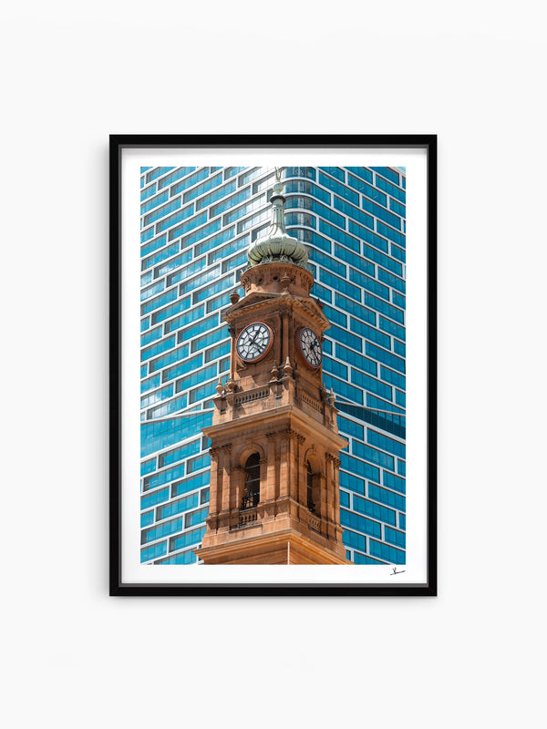 Clock Tower — wall art print in ShadowBox Black frame · Australia Unseen