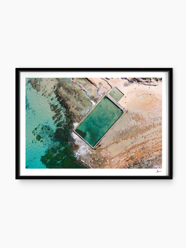 Bulli Rock Pool — wall art print in ShadowBox Black frame · Australia Unseen