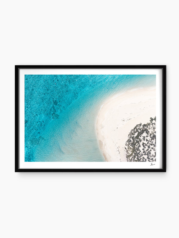 Sand Curve — wall art print in ShadowBox Black frame · Australia Unseen