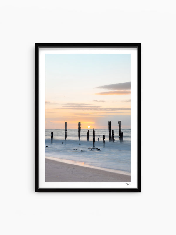 Port Willunga Jetty Pylons 03 – South Australia Wall Art Print