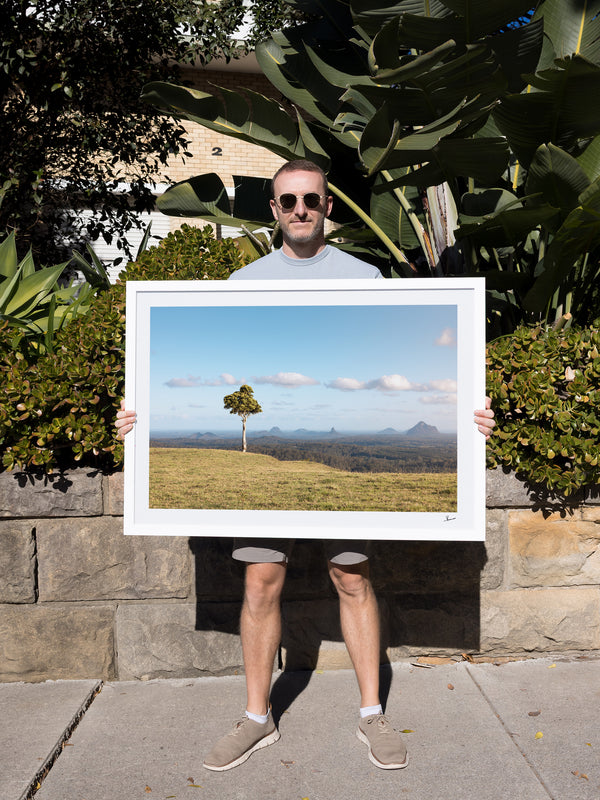 One Tree Hill 01 - Glass House Mountains Wall Art Print