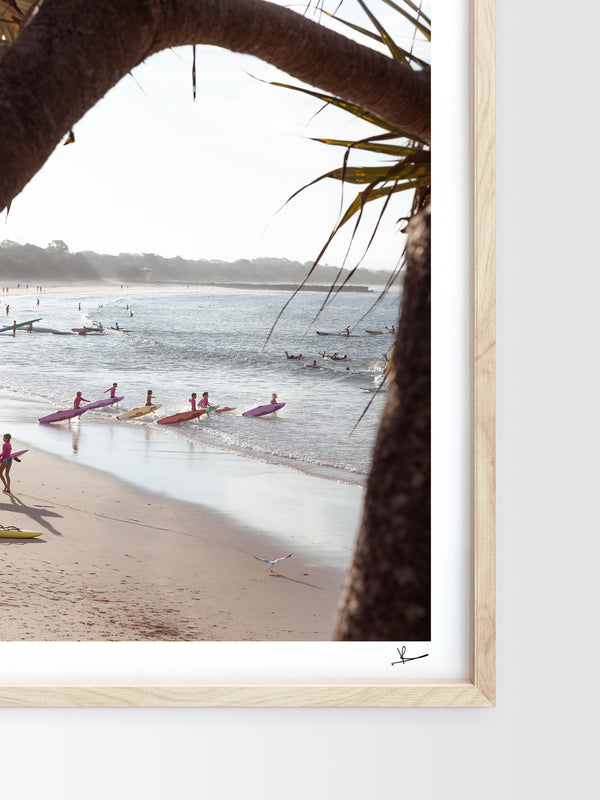 Nippers at Work – Noosa Main Beach Wall Art Print