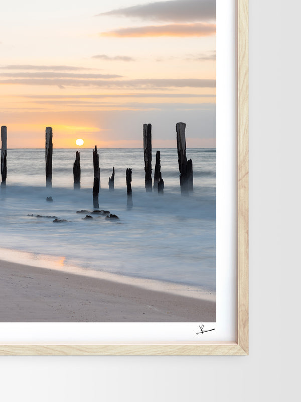 Port Willunga Jetty Pylons 03 – South Australia Wall Art Print