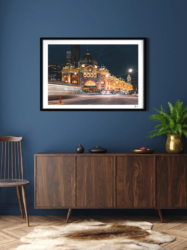 Flinders Street Station (night time) - Wall Art Print