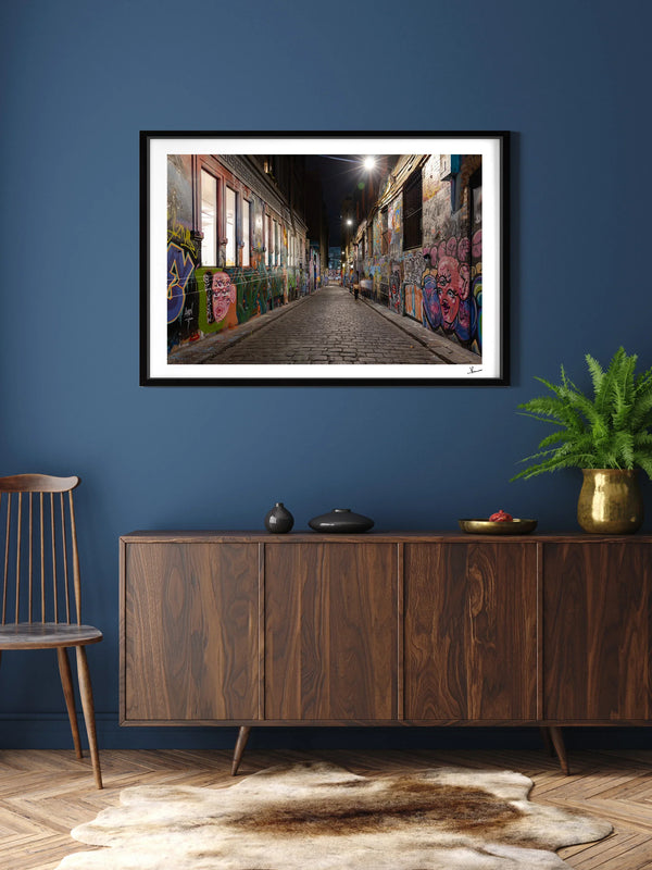 Laneway Lights – Melbourne Street Art Wall Art Print