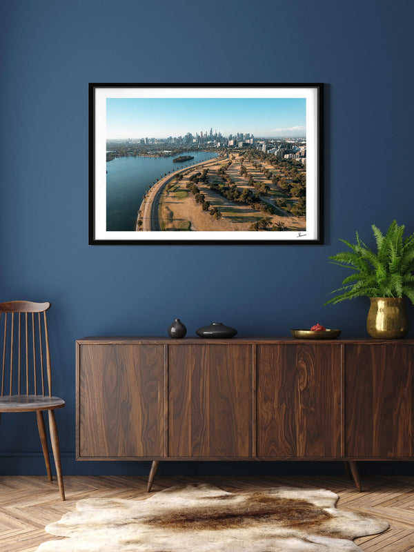 Melbourne Skyline 01 - Albert Park Wall Art Print