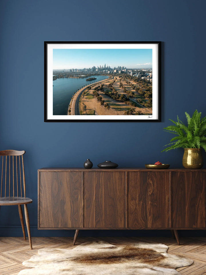 Melbourne Skyline 01 - Albert Park Wall Art Print