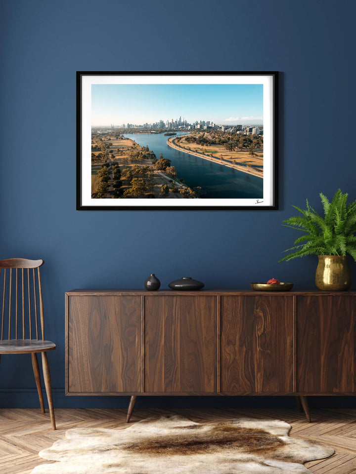 Melbourne Skyline 02 - Albert Park Wall Art Print