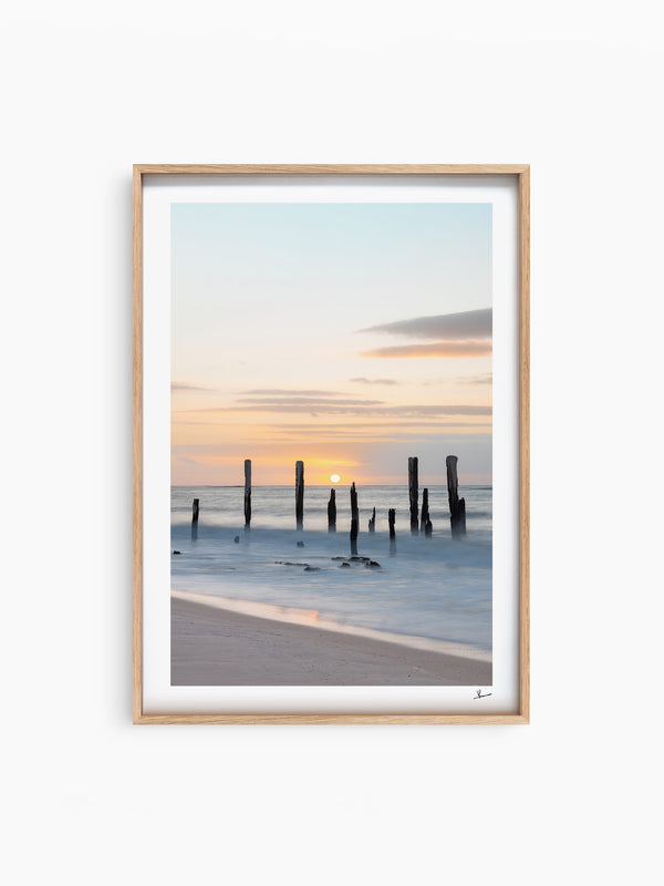 Port Willunga Jetty Pylons 03 – South Australia Wall Art Print