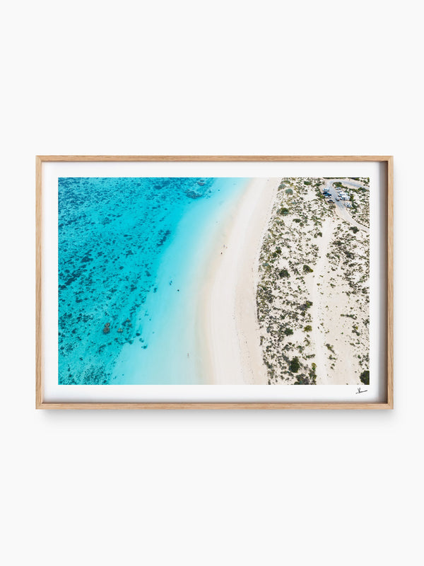Turquoise Bay — wall art print in ShadowBox Raw Wood frame · Australia Unseen