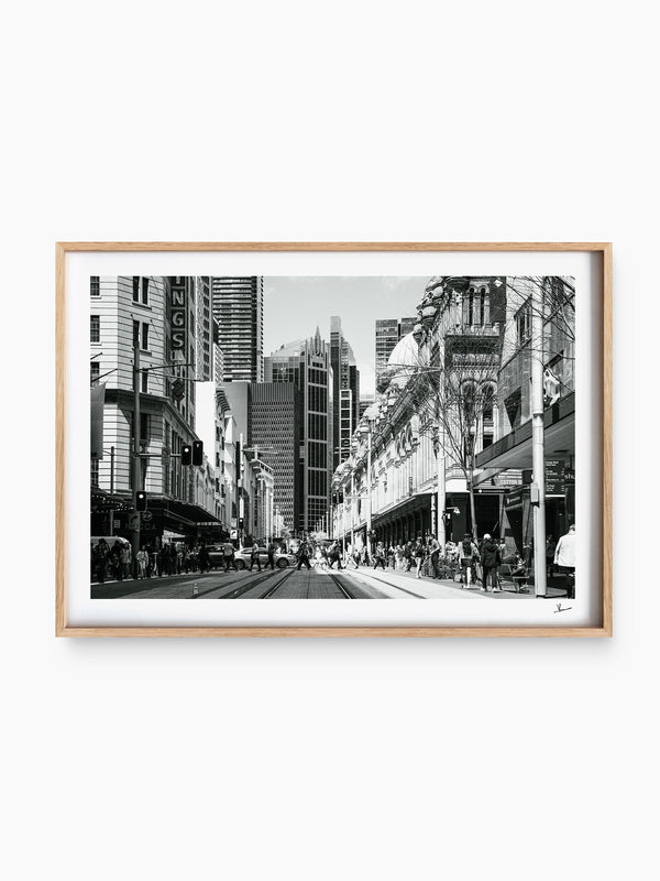 Georges street — wall art print in ShadowBox Raw Wood frame · Australia Unseen