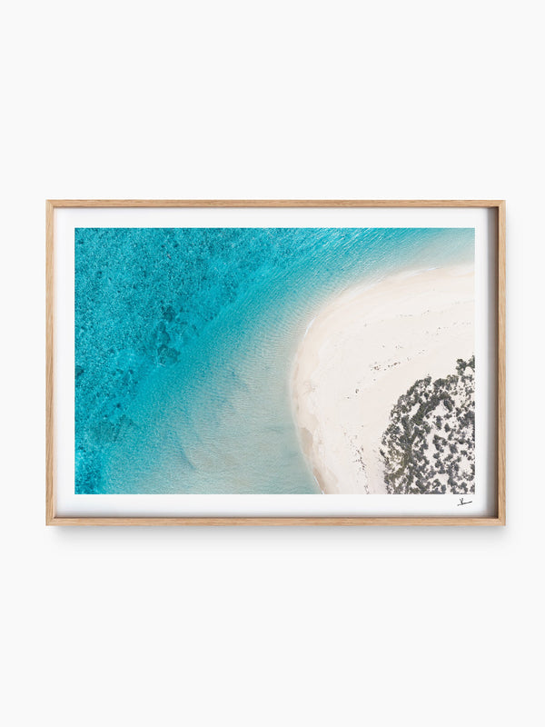 Sand Curve — wall art print in ShadowBox Raw Wood frame · Australia Unseen