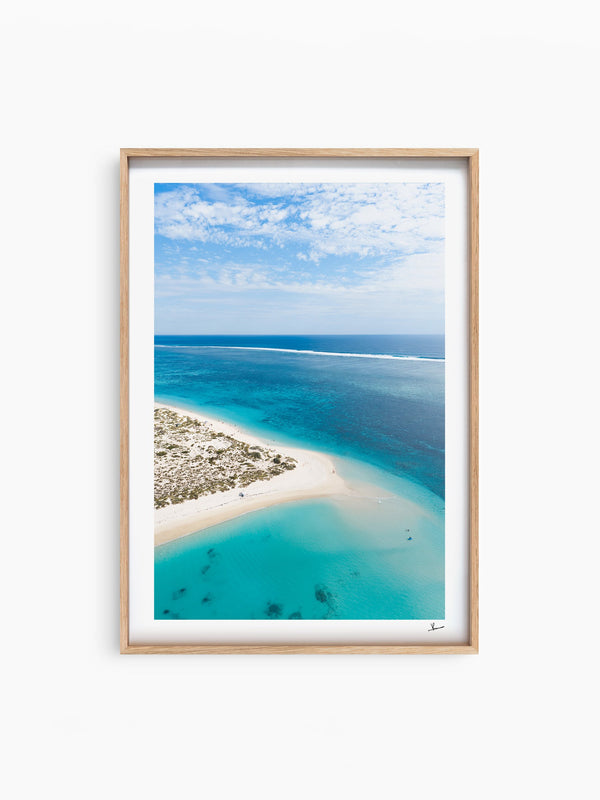 Turquoise Bay — wall art print in ShadowBox Raw Wood frame · Australia Unseen