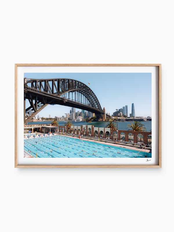 North Sydney Olympic Pool — wall art print in ShadowBox Raw Wood frame · Australia Unseen