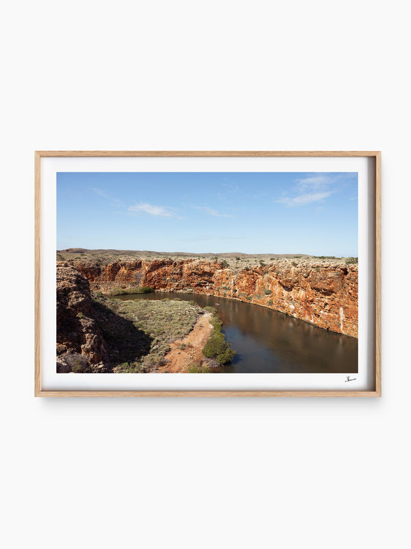 Yardie Creek — wall art print in ShadowBox Raw Wood frame · Australia Unseen